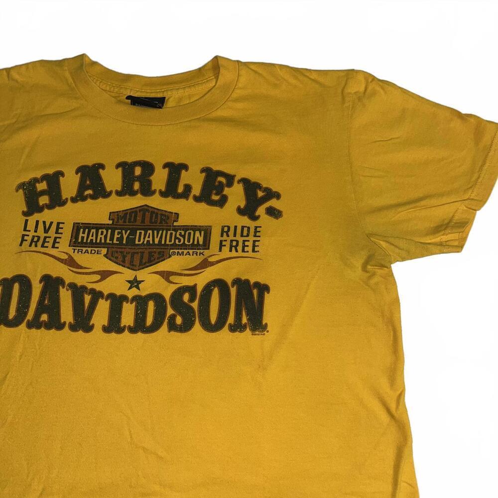 Vintage Harley-Davidson Men’s L Sauk Prairie “Live Free ride free” Yellow TShirt